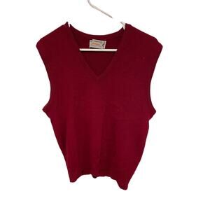 Vintage James Pringle cashmere holm woollen mills Inverness red vest size S/M